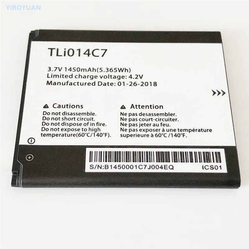 3.7V 1450mAh TLi014C7 For Alcatel One Touch Pixi First / 4024D / 4024X
