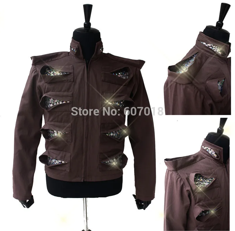 MJ Michael Jackson Rare NEW This Is It Men in the mirror Crystal Punk Jacket For Party Performance Collection Clothing & Accessories cb5feb1b7314637725a2e7: Black Jacket|gray jacket