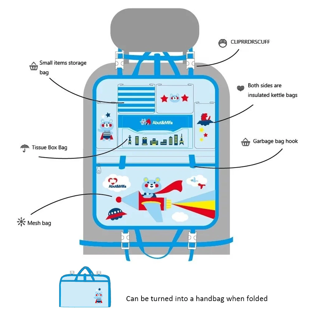 Сумка для хранения на заднем сиденье автомобиля, водонепроницаемая, мульти-карман, органайзер, складывающаяся сумка для хранения для маленьких детей