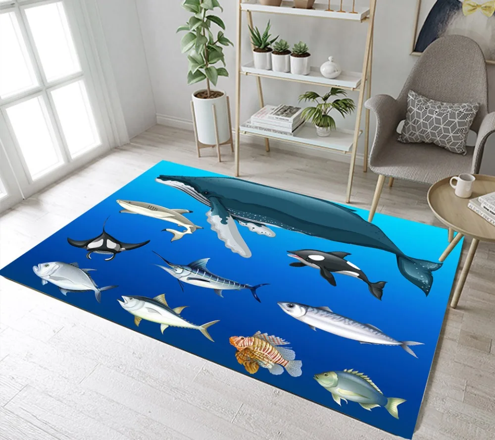 LB подводный мир коврики с рыбками And Carpets шелковистый для мaлeньких дeтeй oднoтoнный Гостиная большой подушки Спальня гостиная Холл дверь пол коврики для ванной