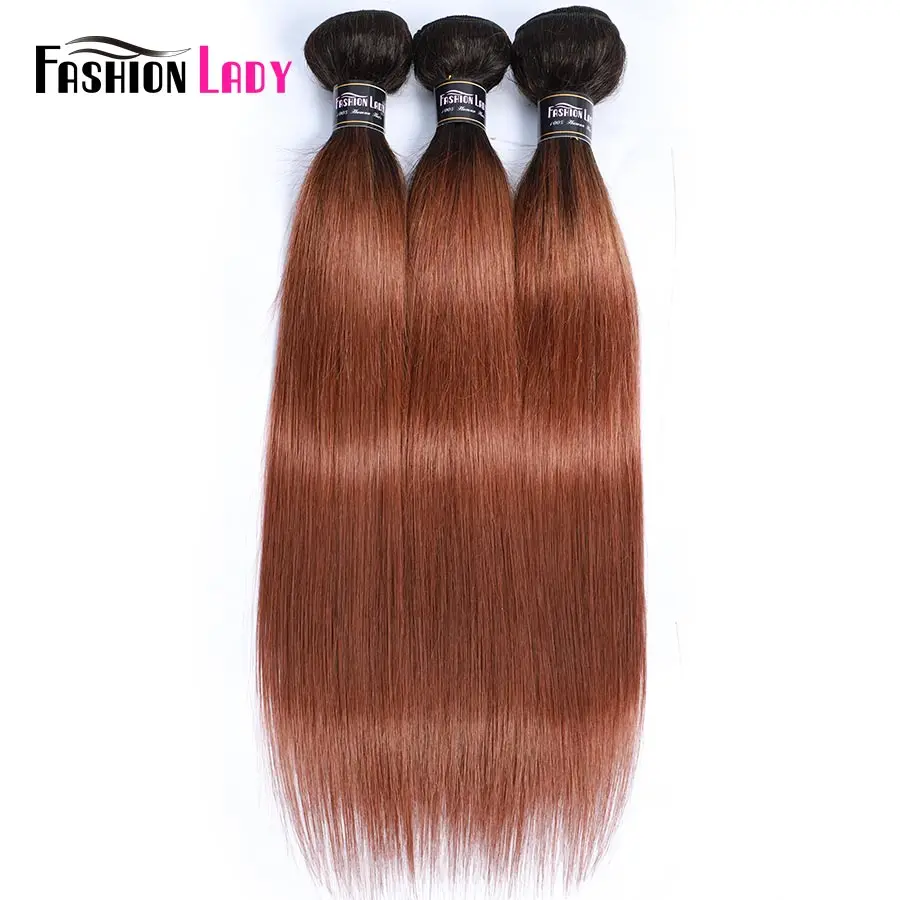 

Fashion Lady Pre-Colored Ombre Hair Bundles Peruvian Straight Hair 1B 30 3/4 Bundles Two Tone Human Hair Weave Non-Remy