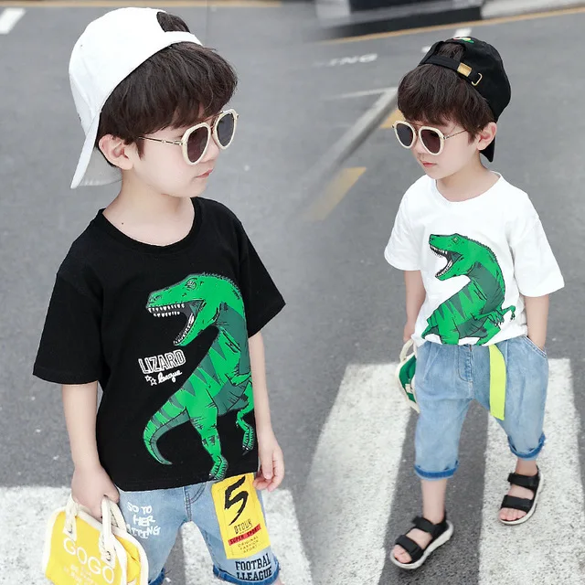 

2019 summer baby kids T shirt Cartoon soft TEE short-sleeved personality tops cotton tshirt for 1 to 8 years kids