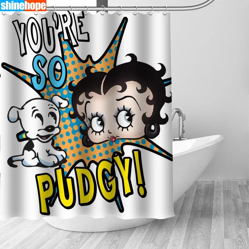 1 шт. Betty Boop Душ шторы в ванную комнату полиэстер Душ Шторы печать Шторы мультфильм душ Шторы s - Цвет: Shower Curtain 12