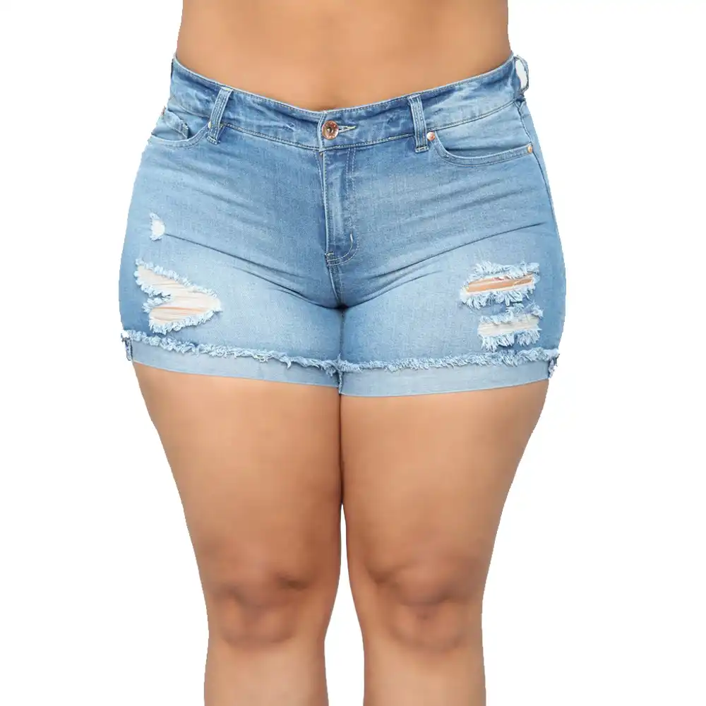cheap plus size denim shorts