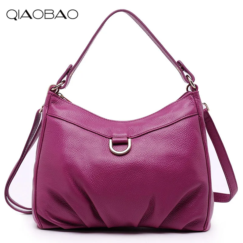 

QIAOBAO Luxury Brand Women Shoulder Bag 100% Natural Leather Top Quality Bags Ladies Tote Handbag High Quality Women's Handbags