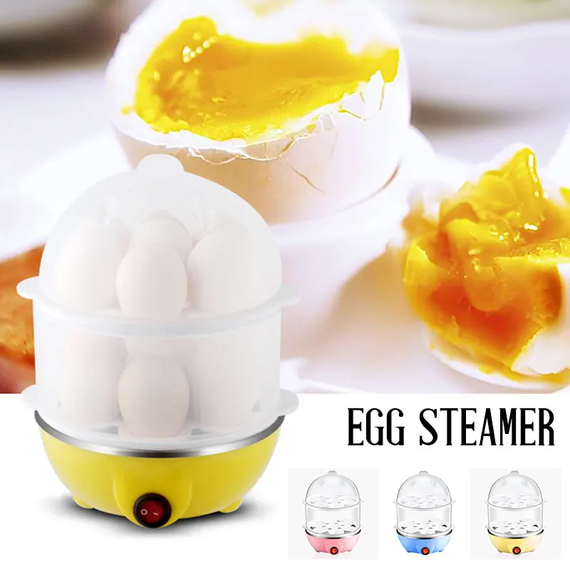 Drop Shpping Double-Deck яйцеварка Egg Boiler Multi-function электрическая Braise яичная плита для приготовления пищи инструменты