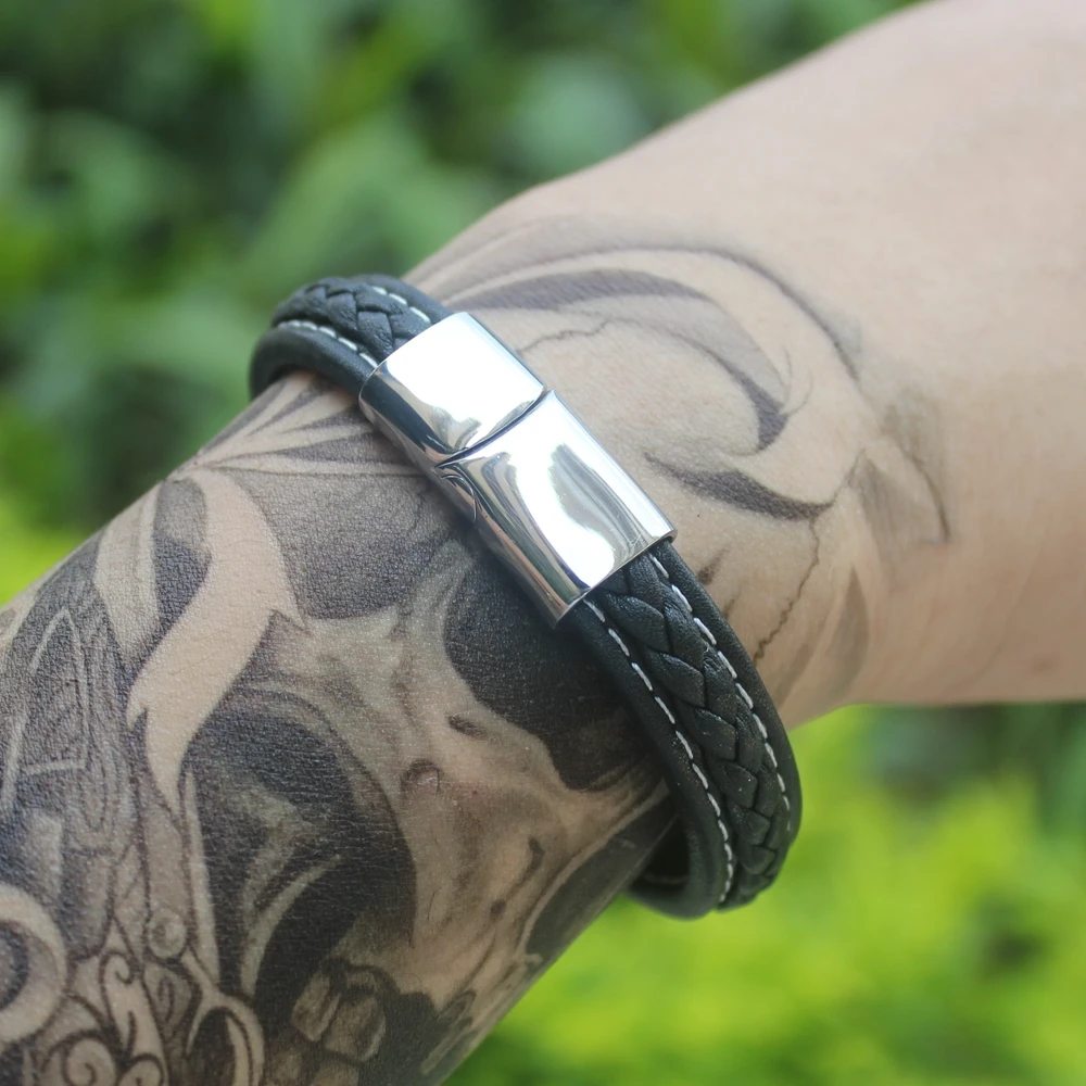 Neo-Gothic Style Magnificent Accessories Genuine Leather Bracelets & Bangles for Men Pulseiras Masculina bracelet jewelry