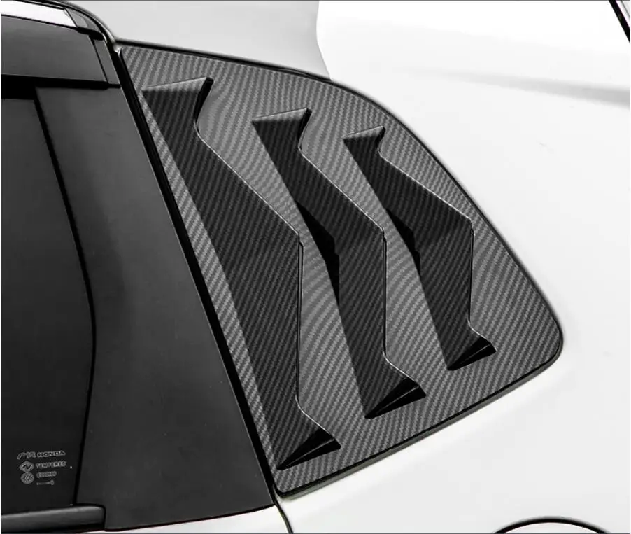 

JINGHANG 2pcs ABS Carbon Fiber Door Window Louver Frame Window Sill Molding Trim Cover For 14-18 Honda FIT JAZZ 2014-2018