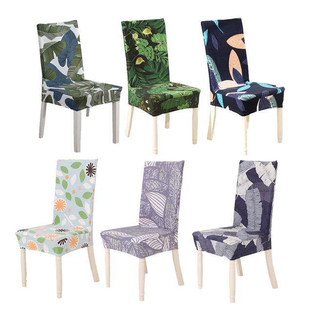 Best Price Universal Size Dining Room Chair Cover Tropical Leaf Printing Spandex Stretch Chair Seat Covers Office Hotel Seat Protector Case Best Price Universal Size Dining Room Chair Cover Tropical Leaf Printing Spandex Stretch Chair Seat Covers Office Hotel Seat Protector Case
