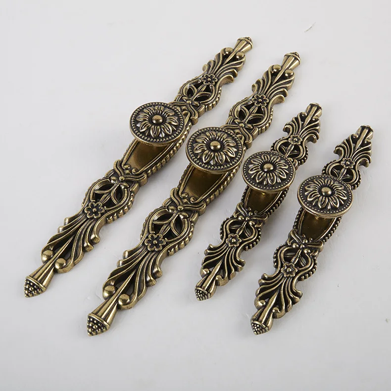 6pcs vintage luxury door handles metal zinc alloy door handle drawer home door furniture