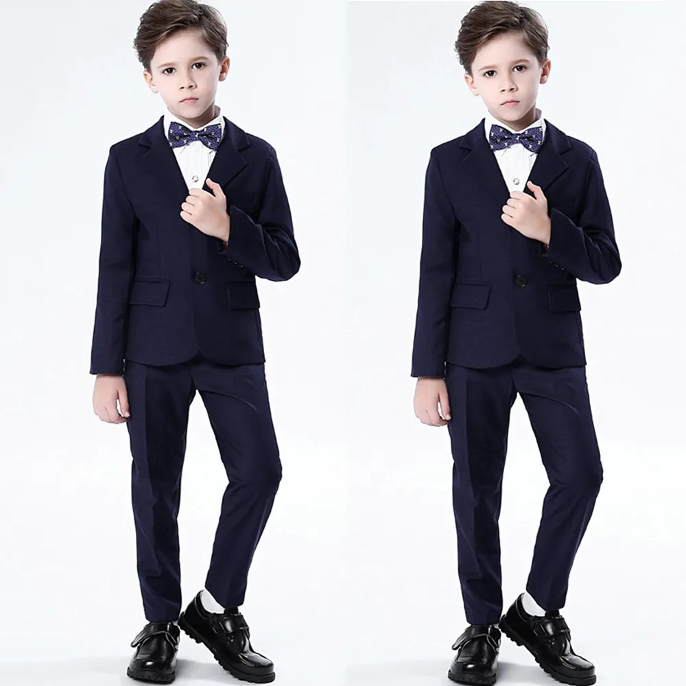 11-1    Free Shipping 2 Pcs Fashion Gentleman Children Kids Boys Formal Suits Coat+Pants Suit Set for weddings Party