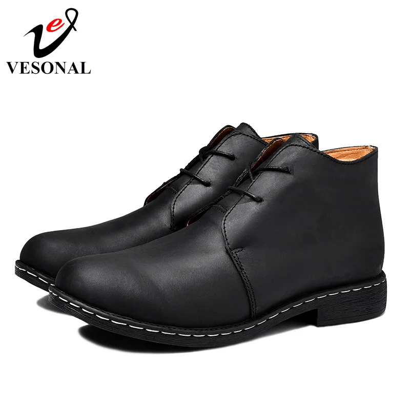 marca Stivali stivali moda 2018 qualità di Business uomo Martin stivali vestito casual Vesonal adulti marroni per neri Work da di Walking scarpe Hxq65w