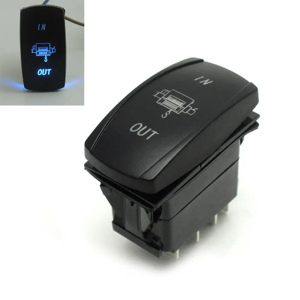 

KEMIMOTO 12V 20A Blue Light Winch In/Out Rocker Switch Button ATV for Polaris Ranger RZR XP 1000 RZR XP 900 2016 2017