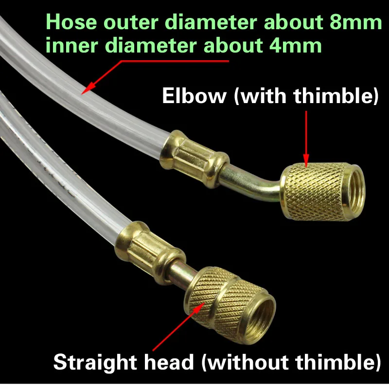 Метрическая дюймовая пробка для кондиционера, прозрачная трубка для наполнения холодильника, шланг для хладагента