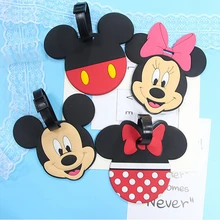 Аксессуары для путешествий, силикагель, бирка для багажа, мультяшная Минни, Микки, женская переносная этикетка, чемодан, ID адрес, держатель для багажа