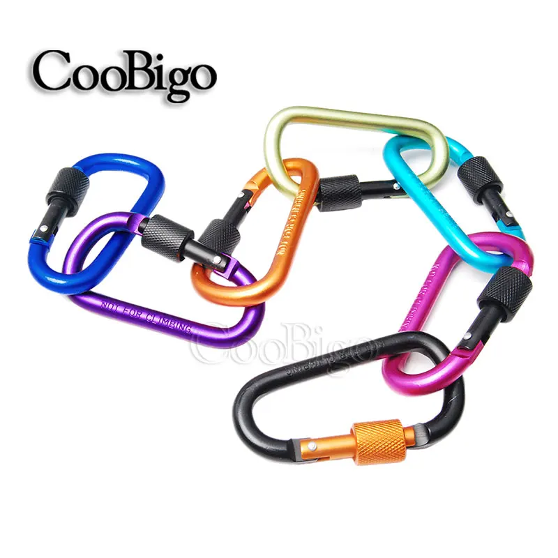 

1pcs Pack Aluminium Carabiner D-Ring Key Chain Clip Snap Hook for Outdoor Hiking Camping #S0020(Mix-s)