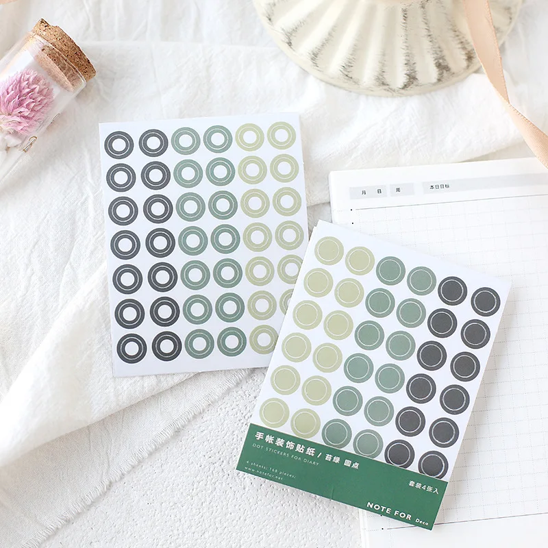 

4pcs/set Simple Color Circle Index Sticker Feature TODO Remarks Sticker Decorative Paper Stickers School Supplies Stationery