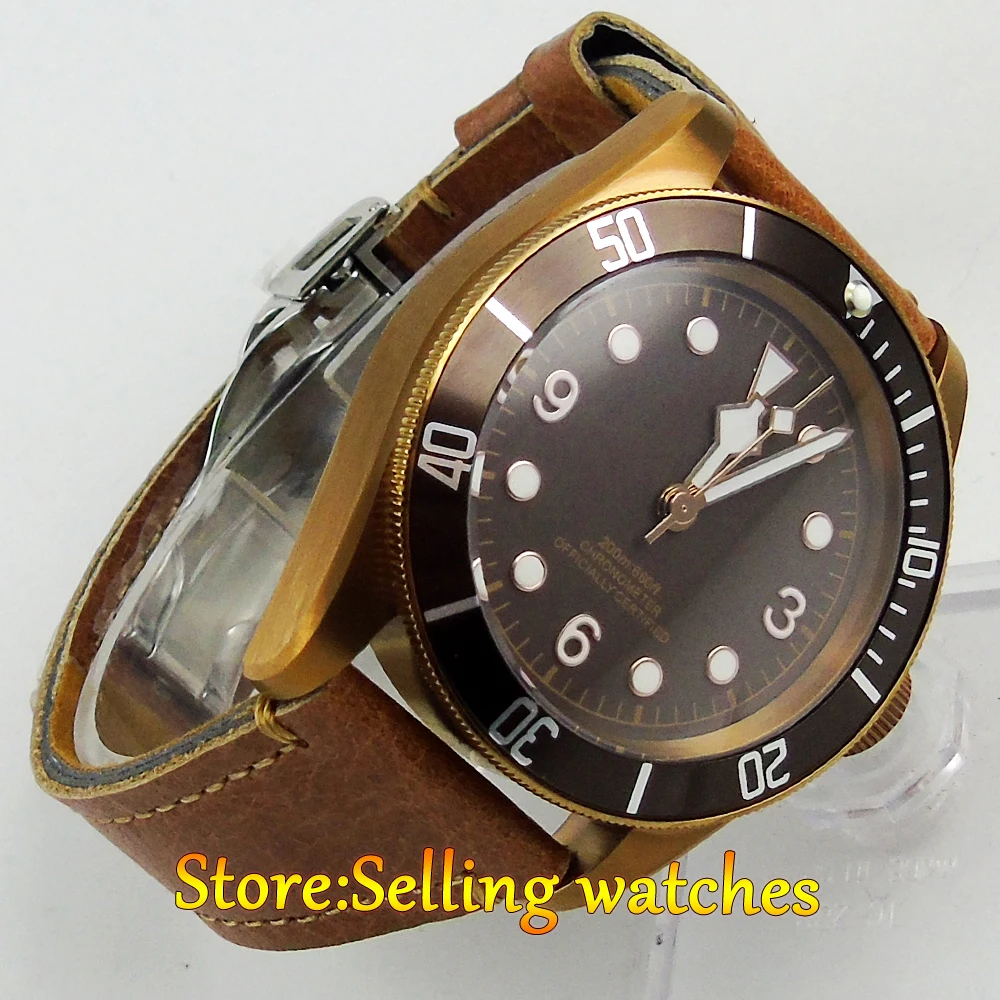 

41mm corgeut coffee dial PVD case Sapphire Glass miyota automatic mens Watch