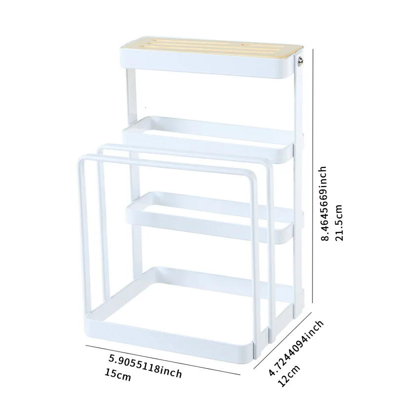 Железные деревянные кухонные полки ножи разделочная доска для приготовления пищи Слои хранения стеллажи держатели организации полки Аксессуары и принадлежности для дома