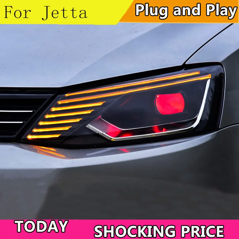 Стайлинга автомобилей головной светильник s для VW Jetta 2011 2017 светодиодный налобный