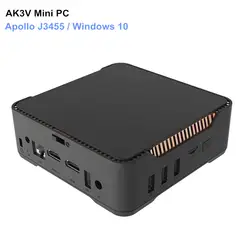 AK3V Мини ПК ТВ коробка Apollo J3455 HD графика 500 4 Гб + 32 расширяемый 256 SSD 2,4 г 5,8 Wi Fi 1000 Мбит/с BT4.1 Декодер каналов кабельного телевидения