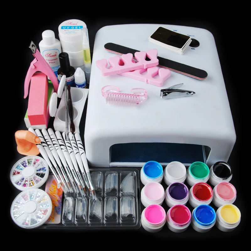 

COSCELIA UV Gel Nail Art Kit 36W UV Lamp Nail Dryer UV Gel Polish Varnish Painting Set Topcoat Tips Nail Gel Manicure Tools Set
