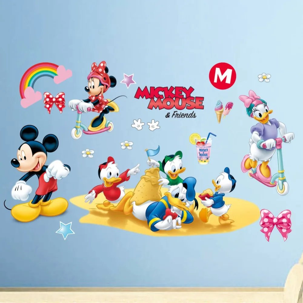 

Fast shipping Hot sale cartoon 3Dkids Colorful Mickey Mouse Clubhouse Wall Sticker 3D Mural Decal Kids Baby Room Decor ASD