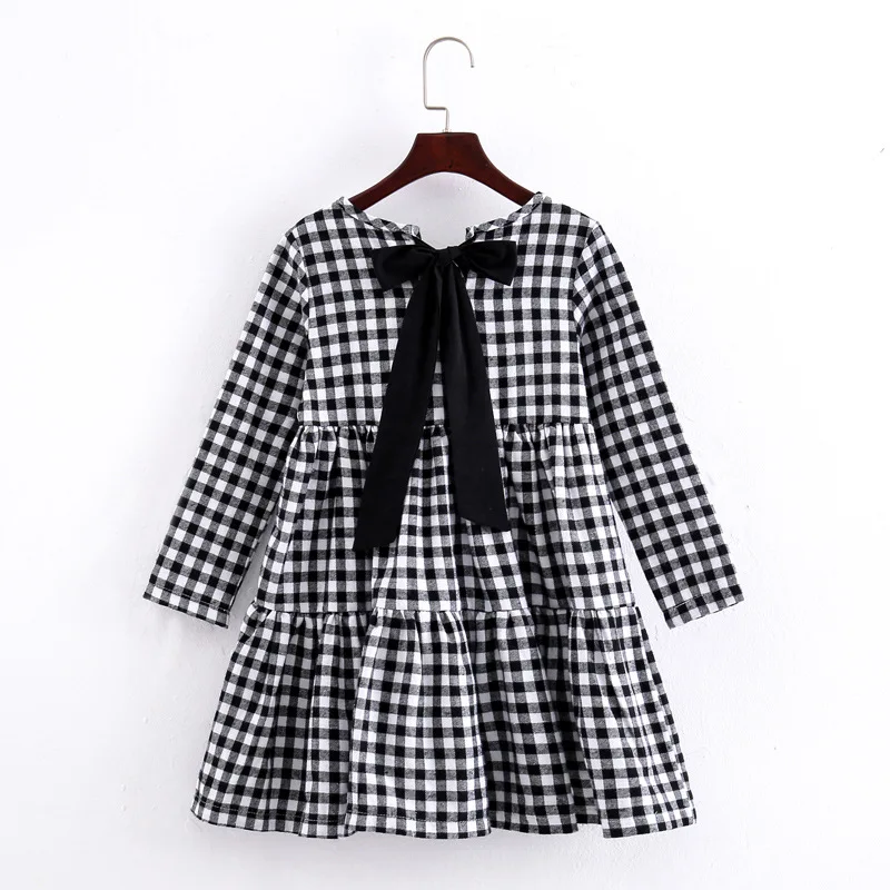 

Cute Girls Plaid Dress Teenager Kids New Autumn Cotton Dress Long Sleeve Princess Vestido Big Children Birthday Party Costume