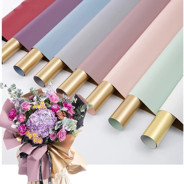 Double Sided Gold Waterproof, Flower Wrapping Paper