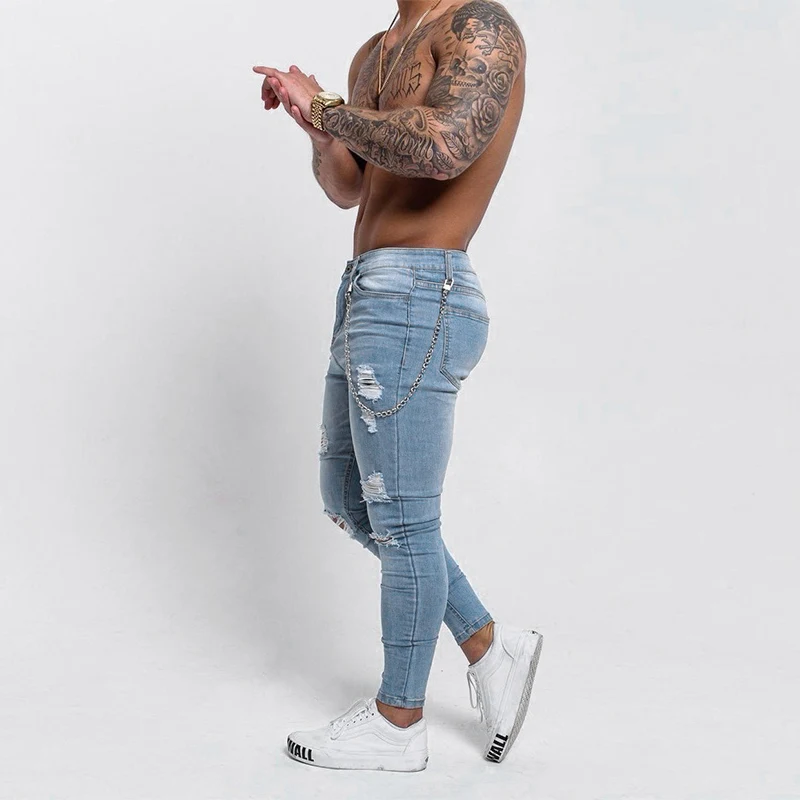 Gingtto Ice Blue Jeans Skinny Slim Fit 