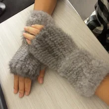 Модные теплые зимние перчатки для женщин, коричневые, черные, белые перчатки, варежки из норки, вязаные перчатки AG-38