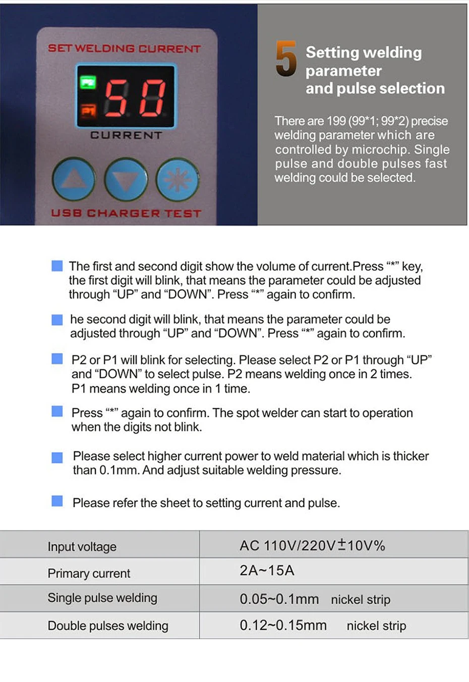 737U 2.8KW Аккумуляторный аппарат для точечной сварки точность точечная Импульсная Сварка машины зарядка через usb тестирования для 18650 батареи пакет сварки