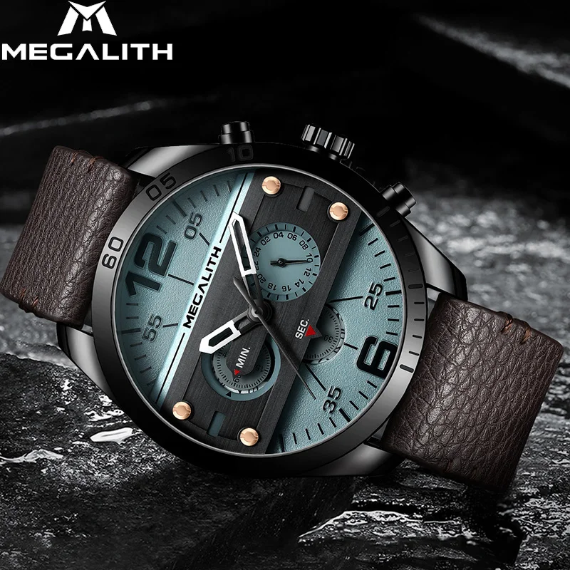 

MEGALITH Sport Men's Watch Horloges Mannen Top Brand Luxury Waterproof watch Multifunction Military Quartz Relogio Masculino