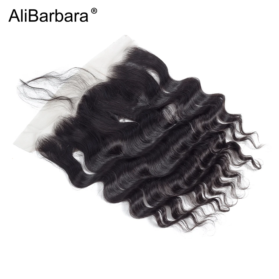 Волосы alibarbara малазийские свободные глубокие кружевные фронтальные 13X4 с ушками