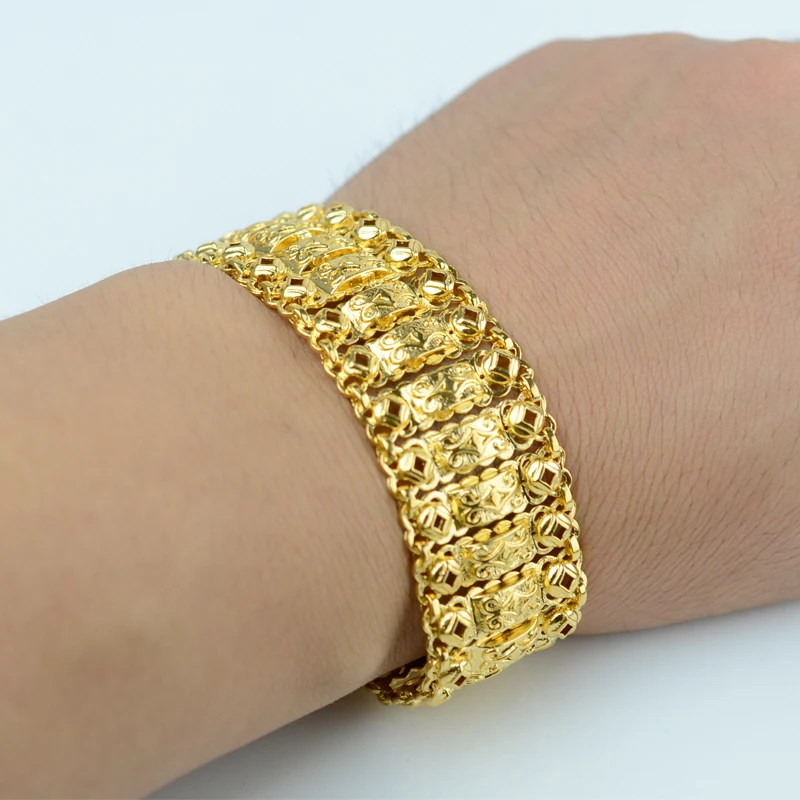 Buy Anniyo 19cm Length,Bracelet for Men Gold Color