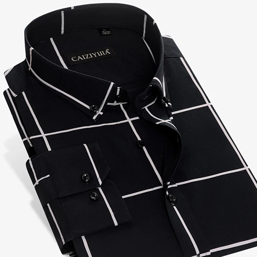 Caiziyijia Размер S-4XL горячая Распродажа полосатая Лоскутная Мужская рубашка с длинными рукавами хлопок Camisa Masculina брендовая кнопка для одежды вниз рубашка - Цвет: CZQQ1322