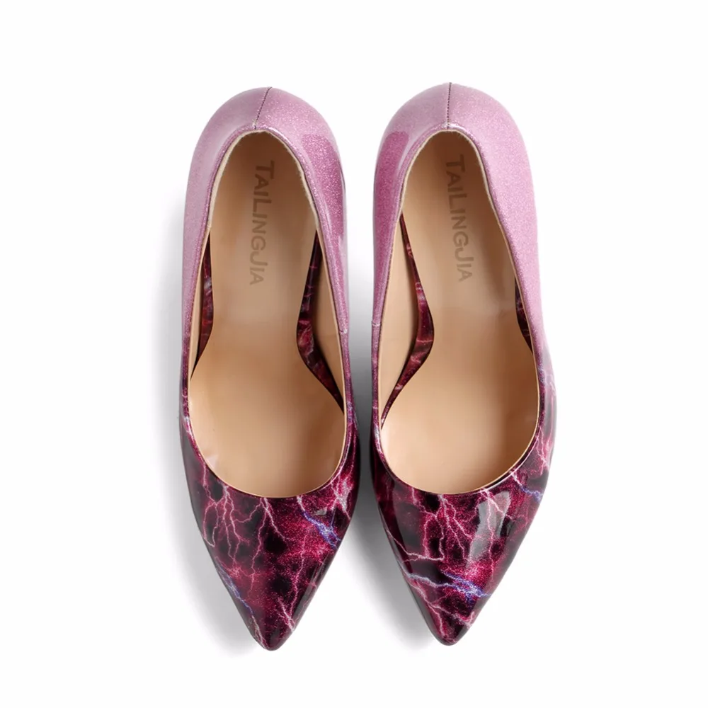 women high heel pumps pointed toe heels dress shoes black bottom (32)
