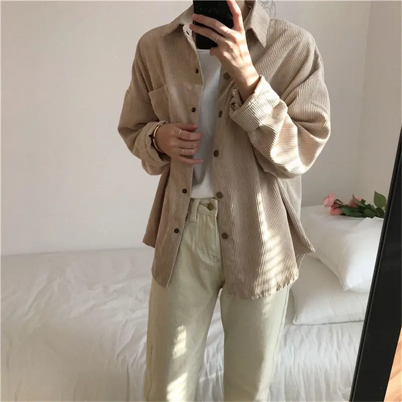 Женское однобортное пальто Hzirip однотонное винтажное свободного покроя