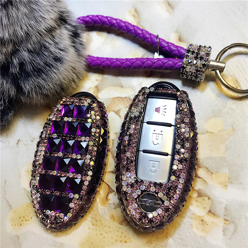 

Luxury Diamond key shell car key pack cover/auto key case keychain Accessories for Nissan QASHQAI/TEANA /TIIDA/Infiniti/SYLPHY