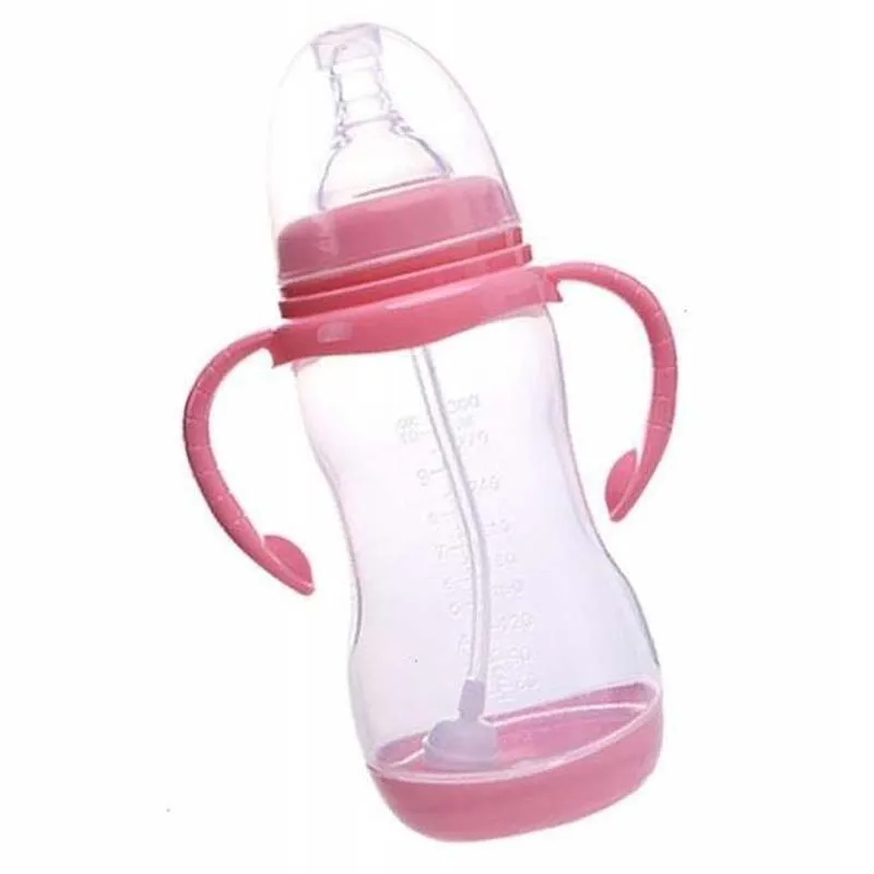 1Pcs 180/240/320mL PP Baby Feeding Bottle Safe Plastic BPA Free Anti-colic Baby Milk Bottle with Straw for Infant Feeding