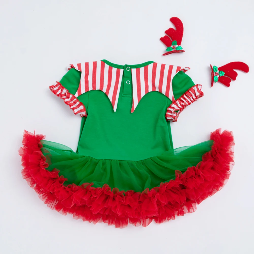 Baratos Recién Nacido tutú vestido primera ropa navideña para bebé niñas traje de payaso 2019 Año Nuevo vestidos de fiesta ropa infantil 3 uds conjunto