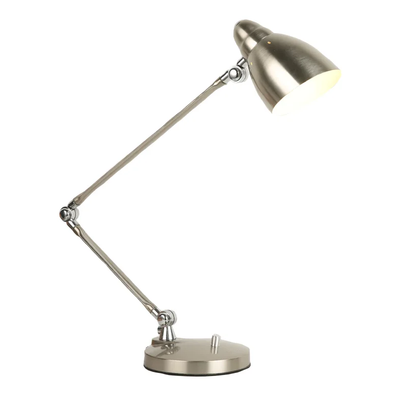Chrome metal table desk lighting E27 Led Reading Lamp Office Work table