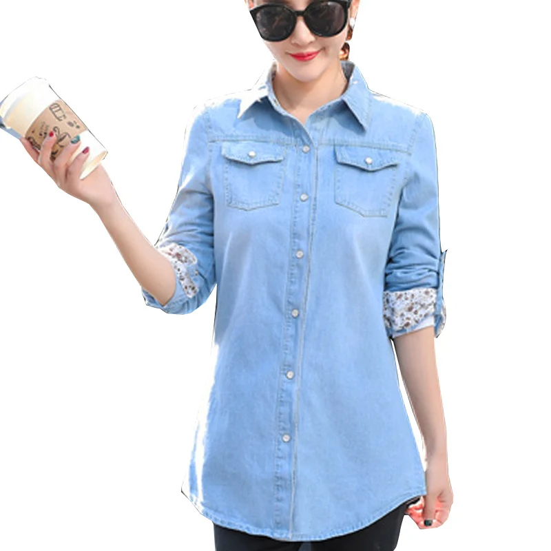 Women Tops and Blouses Denim Shirts for 