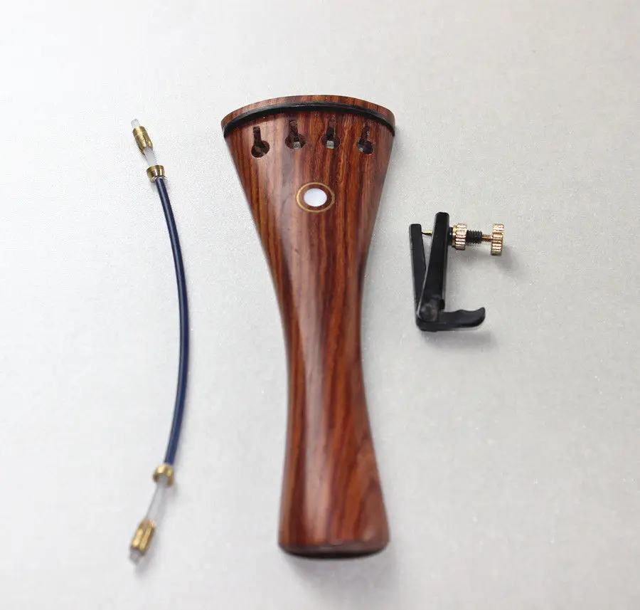 New 4/4 rosewood Violin Tailpiece fixed Fine Tuners Tail Gut, Violin