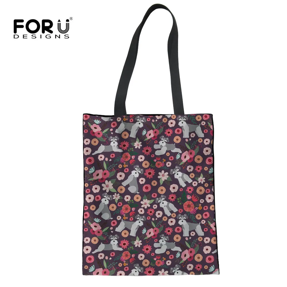 

FORUDESIGNS Shepherd Dog Print Canvas Women Shopping Bags Large Ladies Eco Tote Shoulder Bags Handbags Reusable Women Girls Bags