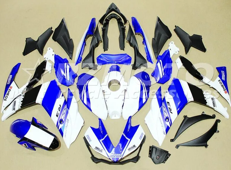 4 подарка YZF R3 R25 ABS впрыска обтекателя комплект для Yamaha YZFR3 YZFR25 Полный обтекатели комплект Cowling Синий Белый Топ