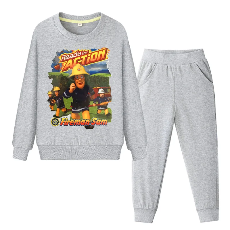 Kids Fireman Sam Tracksuits Children Outdoor Casual Clothing Sets For Boys Girls Pullover Coat+Pant Suit Baby Hoodies Set WL090 (5)