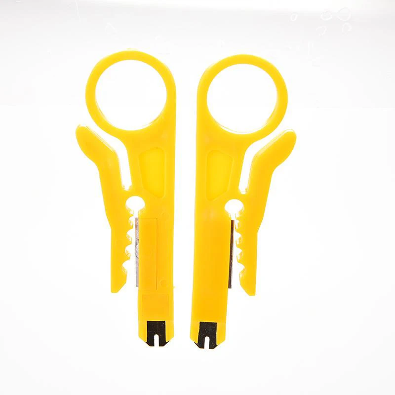 KALAIDUN  Stripping Clamp Crimping Pliers Portable Simple Utility Wire Stripper Telephone Line Network Cable CutterYellow Knife3