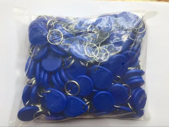 

100PCS EM4100 ID card keychain access radio frequency sensor card red and blue matching 125K RFID reader module