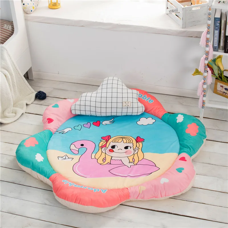 140 см детские коврики для игр толстые круглый игры ковер Rugs коврик хлопок одеяло